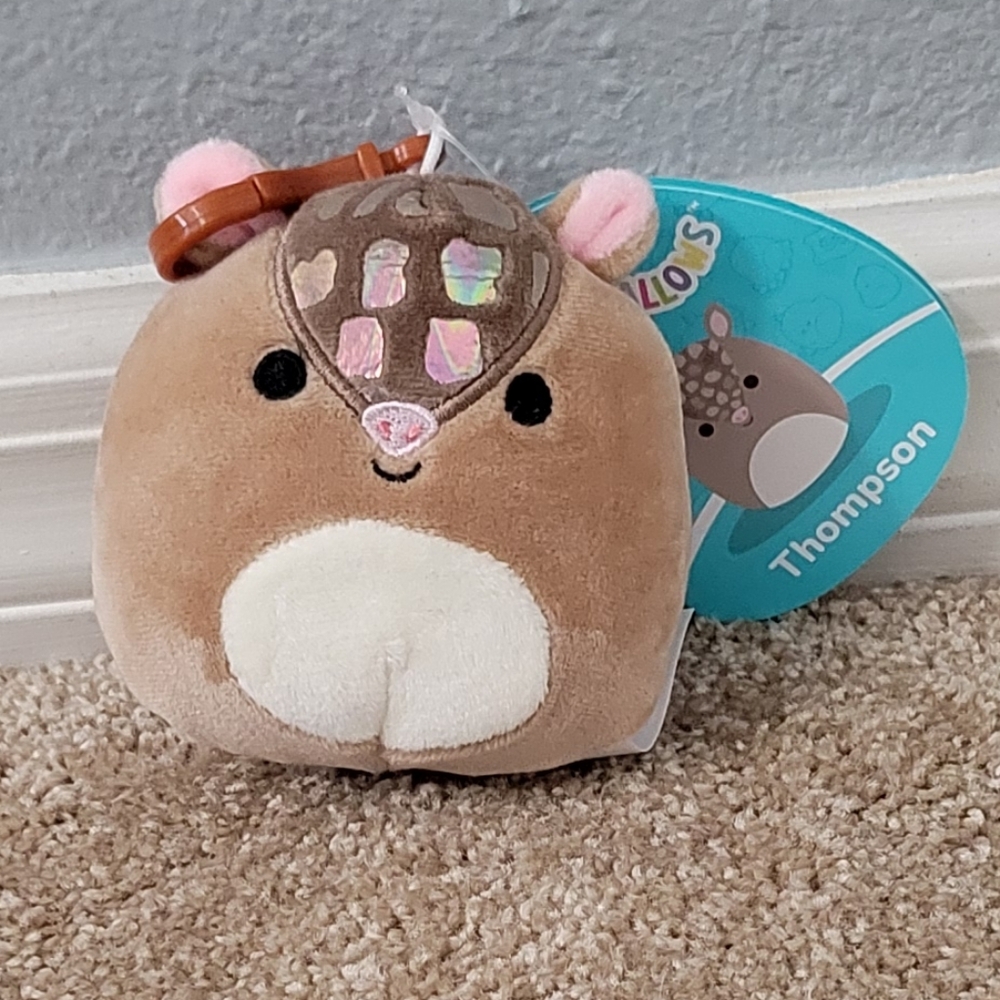 Squishmallow Thompson the Armadillo Clip New with Tags